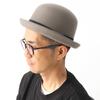 Regnuu Felt Bowler Derby Bowler Plus Camel Number Hat, 100% Wool, Unisex, Hat, Hat, Sizes, Fall/Winter, Black, Gray, (JP, Size, 58.5 Cm, Gray)