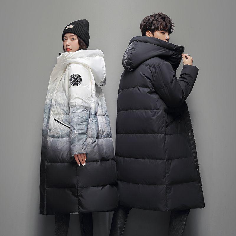 Men's and Women's 2025 Mid-Length Gradient Clearance Down Jacket - Thick, Warm, and Slimming Winter Coat for Couples