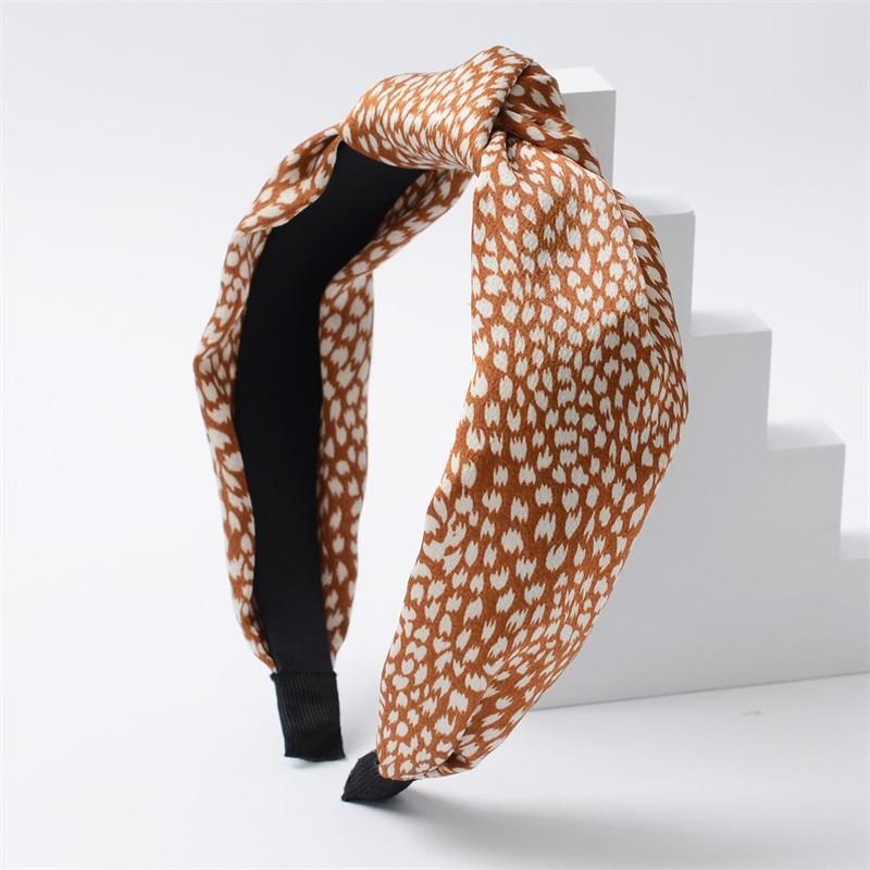3pcs/Set Chic Leopard Print Satin Knotted Headband for Women And Girls Daily Shopping Hair Accessory
