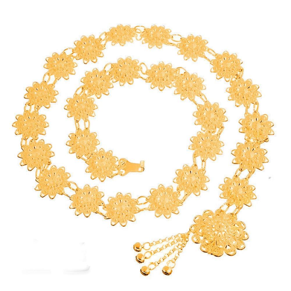 Bell Ethnic Style Belt Silver Dance Dress Belt Chains Traditional Gold Belt  Party Decoration