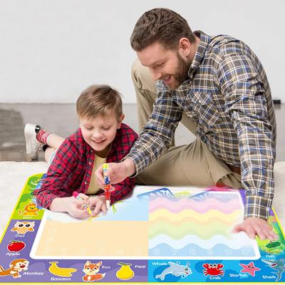 150x100cm Magische Wassermalmatte für Kinder Mal- Kritzelmatte mit Magischen Stiften Maltafel Pädagogisches Montessori Spielzeug