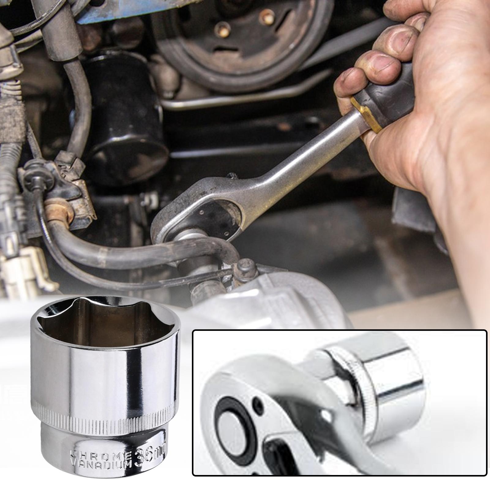 36mm Socket 6-Point Socket with Rust-Proof Drive Steel Axle Shaft Nut Remover for 1/2 Inch Ratchet Wrench System CN