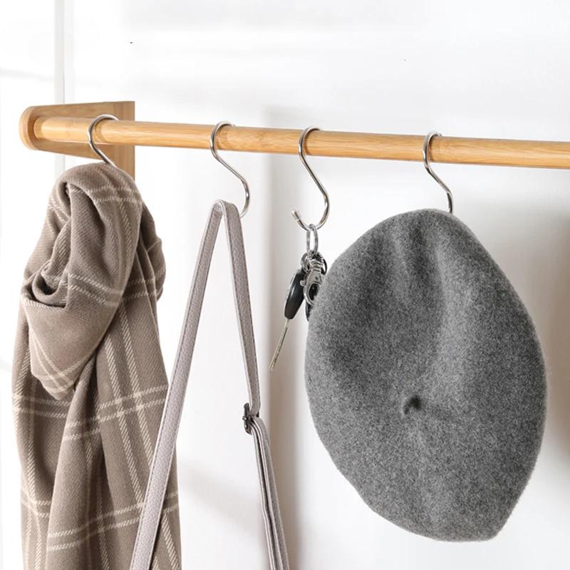 5pcs Stainless Steel S Shape Hook Multi-function Kitchen Bedroom Railing S Hanger Hook Clasp Holder Hooks Hanging Clothes Rack