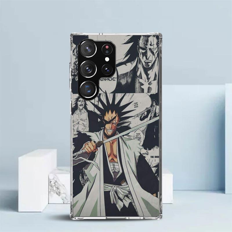 Ichigo Kenpachi Bleach Anime Phone Case For Samsung Galaxy S24 S25 Edge S26 Ultra S22 S23 Plus S21 + S20 FE Soft TPU Back Cover