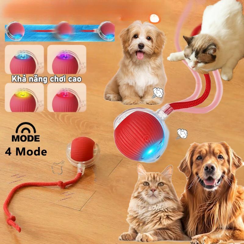Cat Interactive Ball Toys Automatic Rolling Ball Faux Tail Rechargeable Smart Pet Electric Toy Dog Cat Training Imitate Mouse