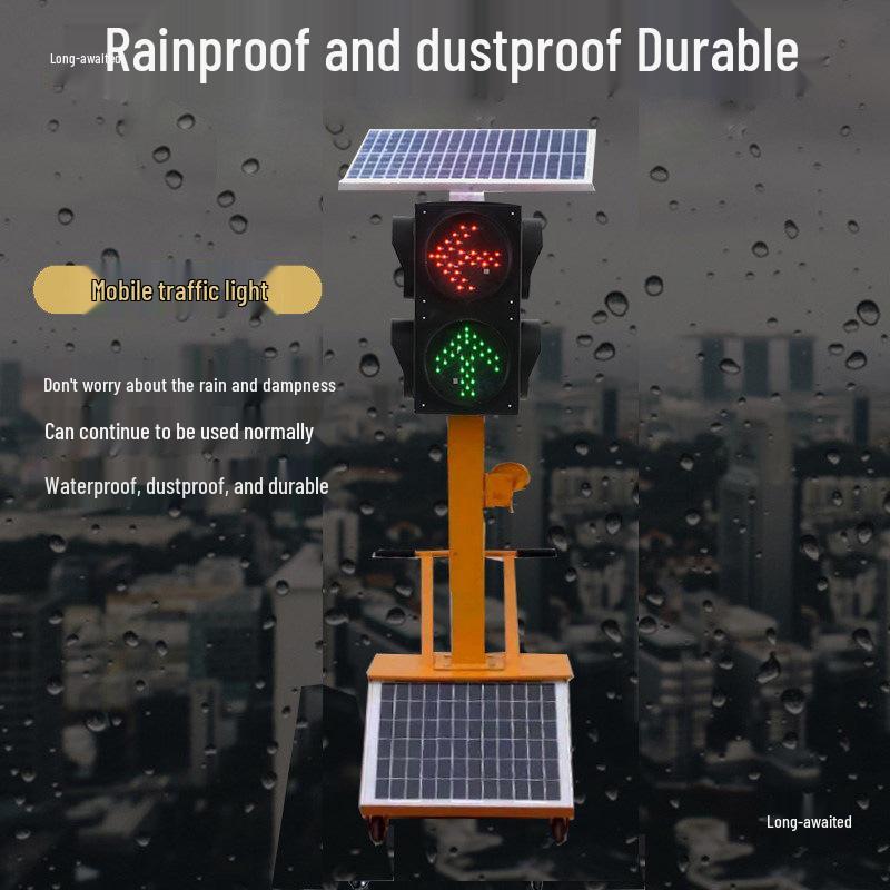 Movable Solar Traffic Signal Light for Driving School Intersections