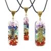 Colorful Gravel Resin Synthetic Pendant Necklace Yoga Jewelry Necklace N573