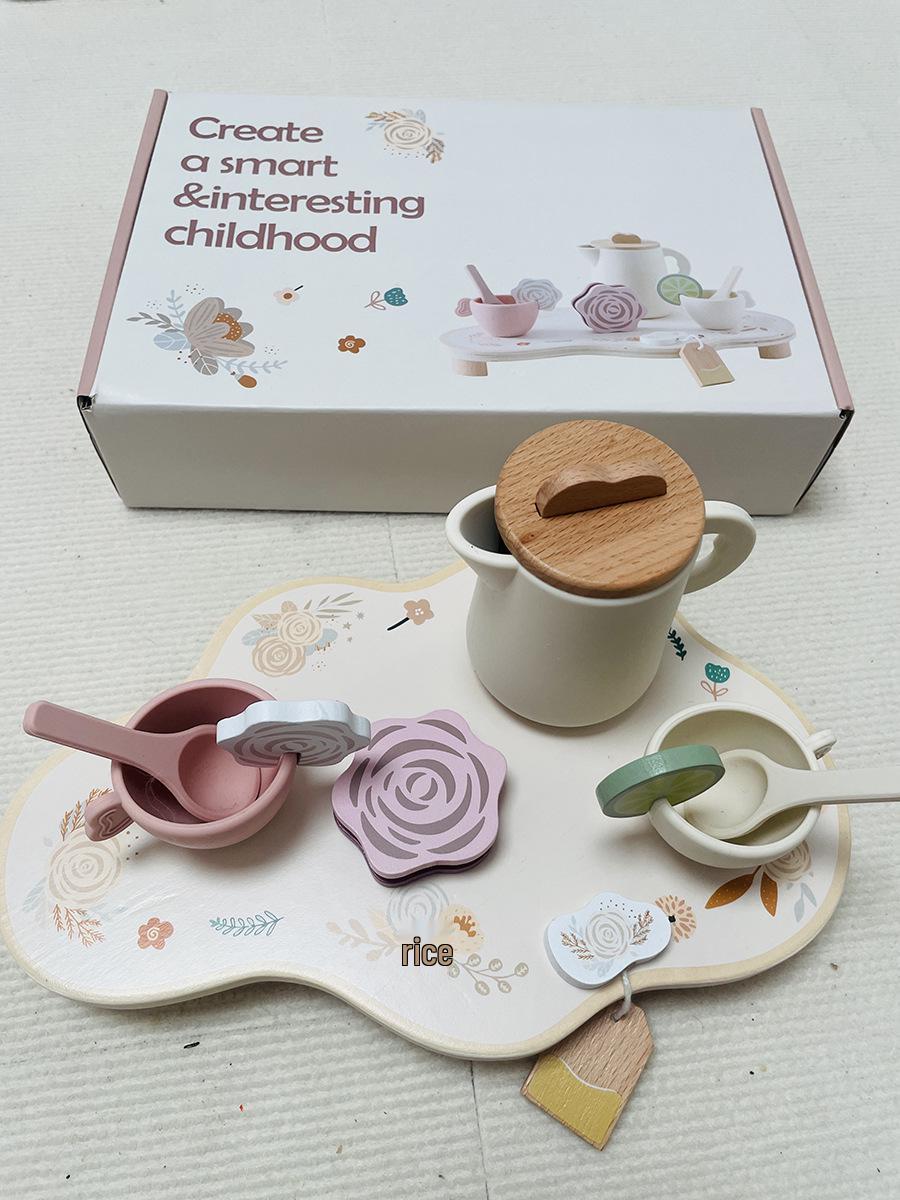 

Деревянный набор для послеобеденного чая для девочек - Игрушки для ролевых игр Кофе и молоко, Возраст 3-6 лет