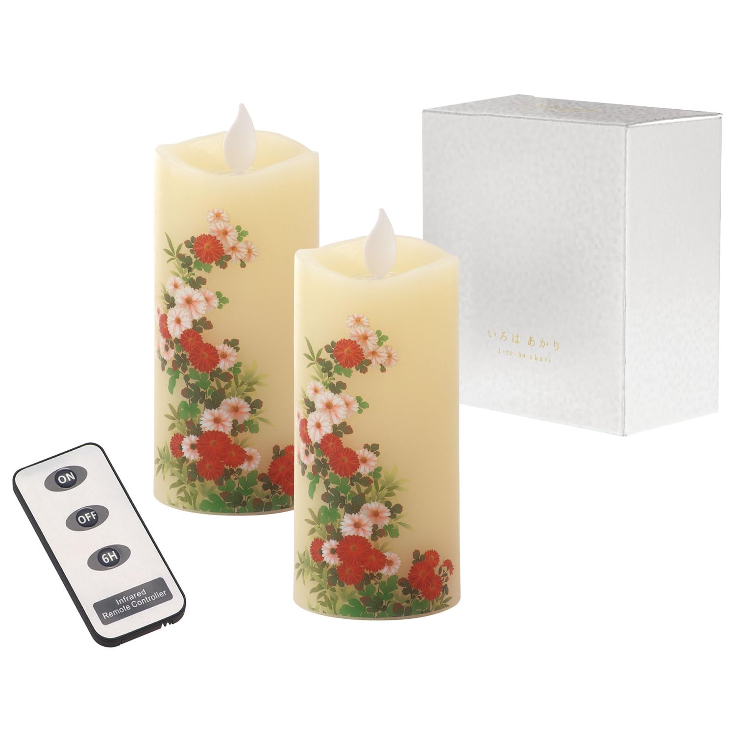 

Kameyama Gift Irohaakari S Chrysanthemum LED Candle, Compact Size, Gift