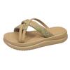 Cross-band slim sandals women 2025 new summer leisure seaside vacation one-word stepping on shit thick-soled slippers