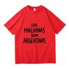 Le Malvinas Sono Argentine Orgoglio Argentino Stampa Lettere Maglietta Unisex Moda Casual Manica Corta Unisex Girocollo Cotone Top Largo