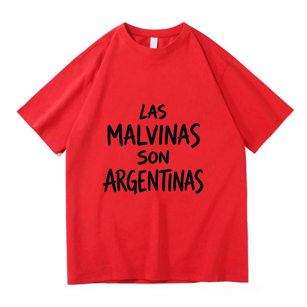Le Malvinas Sono Argentine Orgoglio Argentino Stampa Lettere Maglietta Unisex Moda Casual Manica Corta Unisex Girocollo Cotone Top Largo