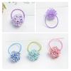 New Lovely Acrylic Flowers Children Hair Ropes Elastic Rubber Hair Bands Girls Hair Accessories