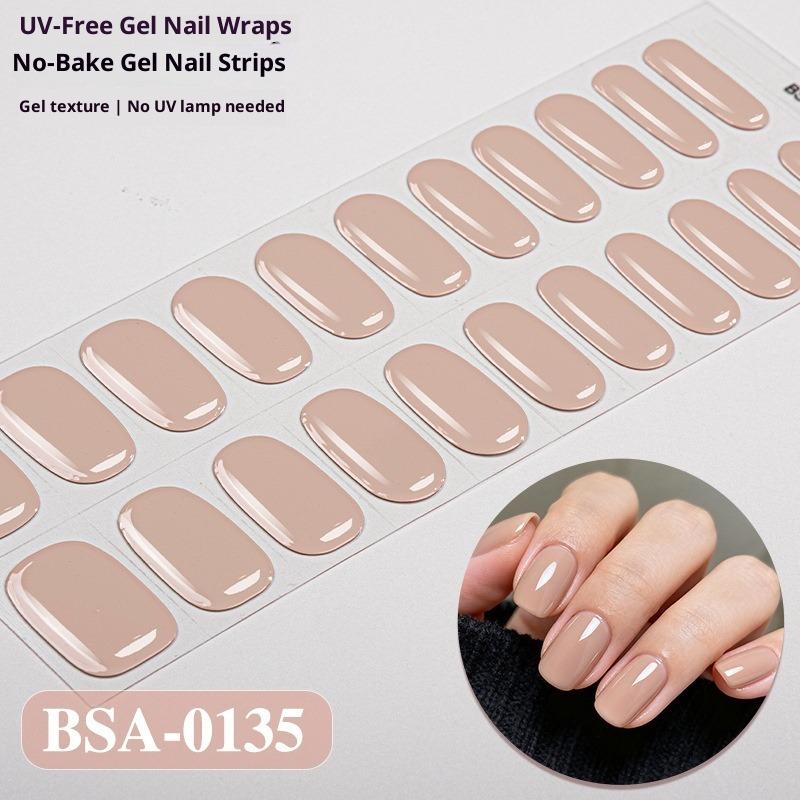 Europäischer und Amerikanischer Stil Einfarbige Nagelsticker UV-freie Gel-Nagelfolien Kein Backen Gel-Nagelsticker