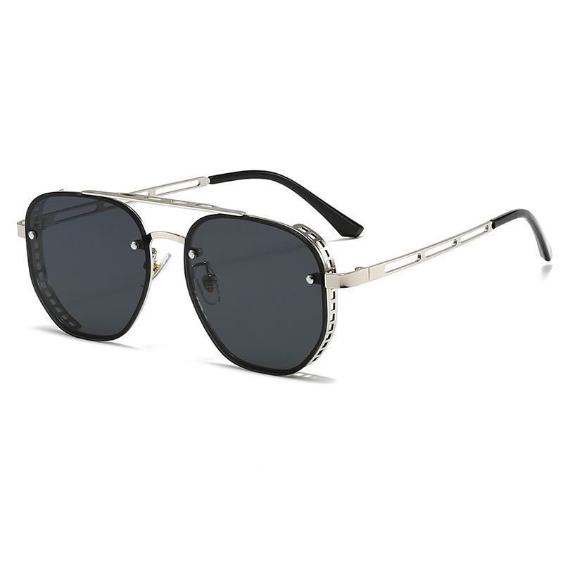 

Vintage Steampunk Square Sunglasses Metal Double-beam Men New Driving Glasses Trendy Driver Glasses Eyepiece UV Protection серебряный серый