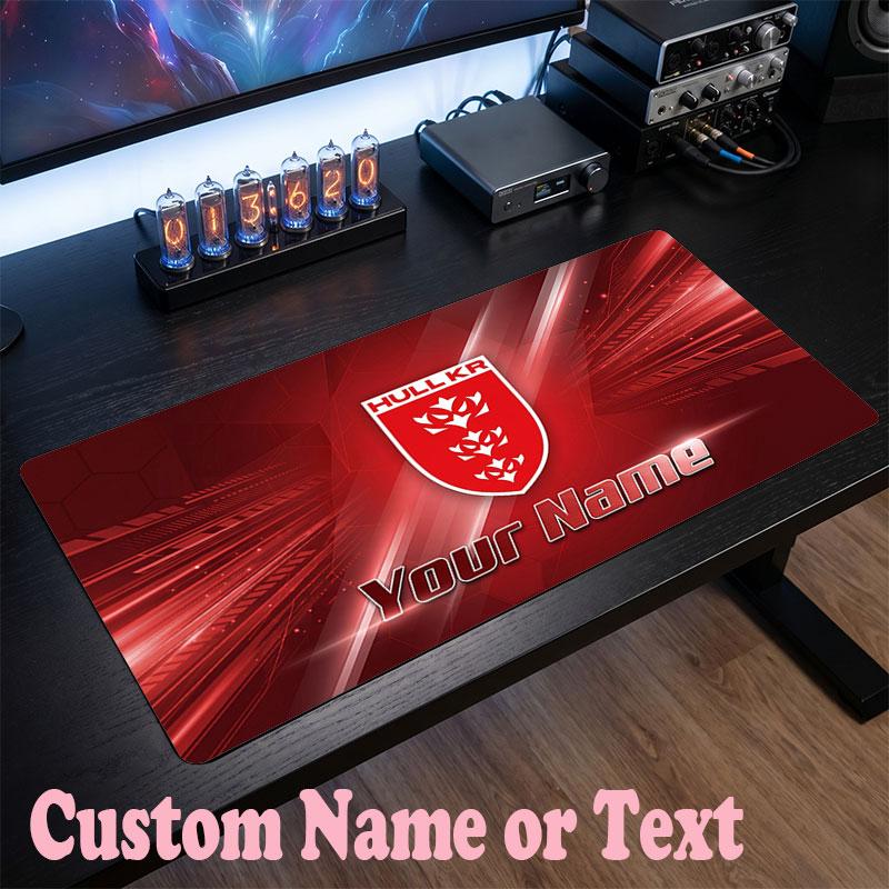 Hull KR Customized Name Text Mouse Pad, Large Desk Mouse Mat Personalized Home Office Present