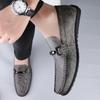 Europäischer Stil Echtes Leder Herren Fahrschuhe Weiche Sohle Rutschfest Freizeitschuhe Atmungsaktiv für Täglich Vielseitig Große Größe 37-45