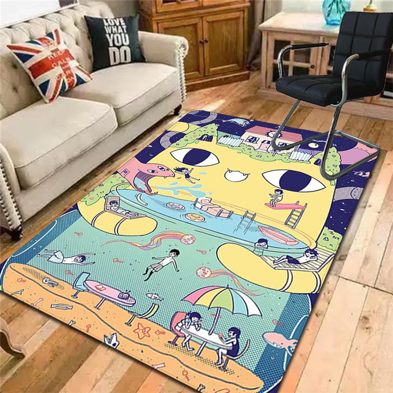 OMORI Theme Rug Floor Mat for Living Room or Bedroom Soft and Comfortable Carpet a Gift for Birthday and Holiday.