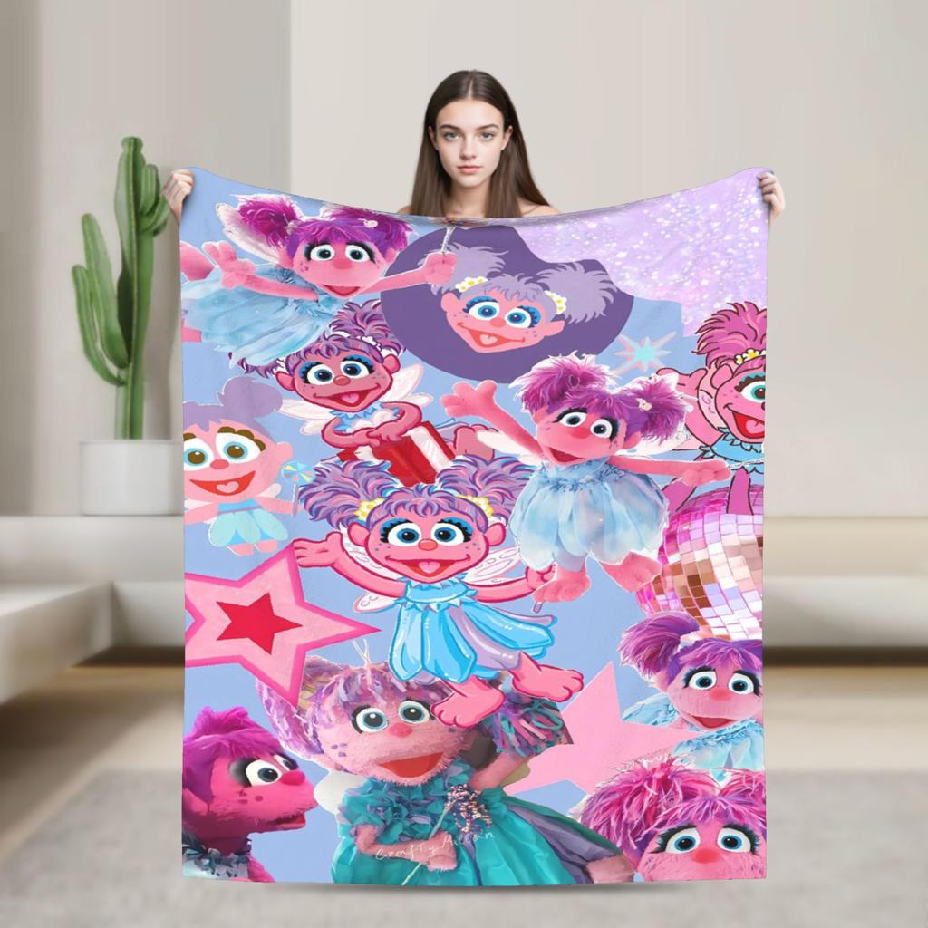 Sesames Streets Cartoon Blanket Warm Soft Fashion Plush Throw Blanket For Living Room Camping Flannel Bedspread Bed Cover