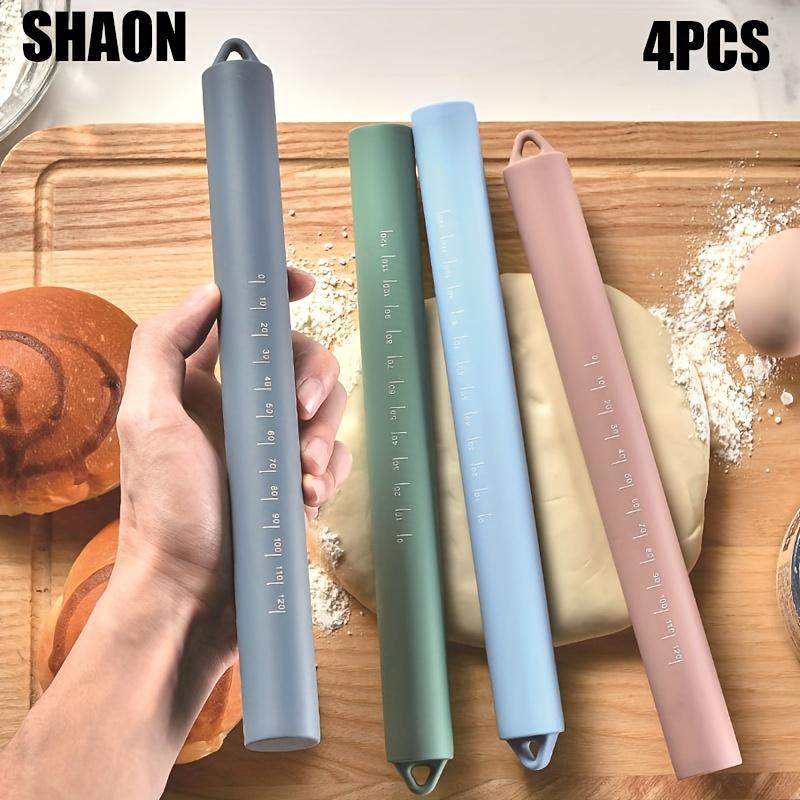 

Силиконовая скалка Скалка со шкалой Палочка для муки Кухонные инструменты для выпечки Прочная скалка для выпечки и теста с измерительными метками rolling pin
