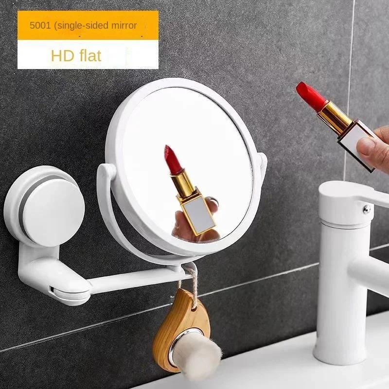 HD Magnified Makeup Shaving Vanity Mirror Bathroom Wall Mounted 360 Degree Rotating Mirror Wall Folding Mirrors White