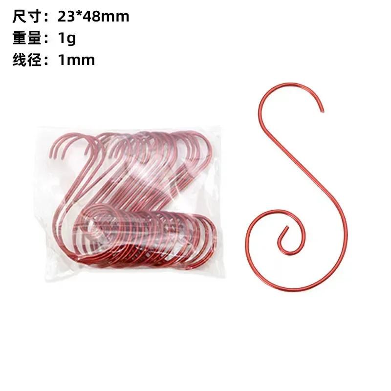 20 Stück S-förmige Haken Weihnachtshaken Weihnachtsbaum Dekorationszubehör zum Aufhängen von Weihnachtsgeschenken Heimaufbewahrungsorganisator