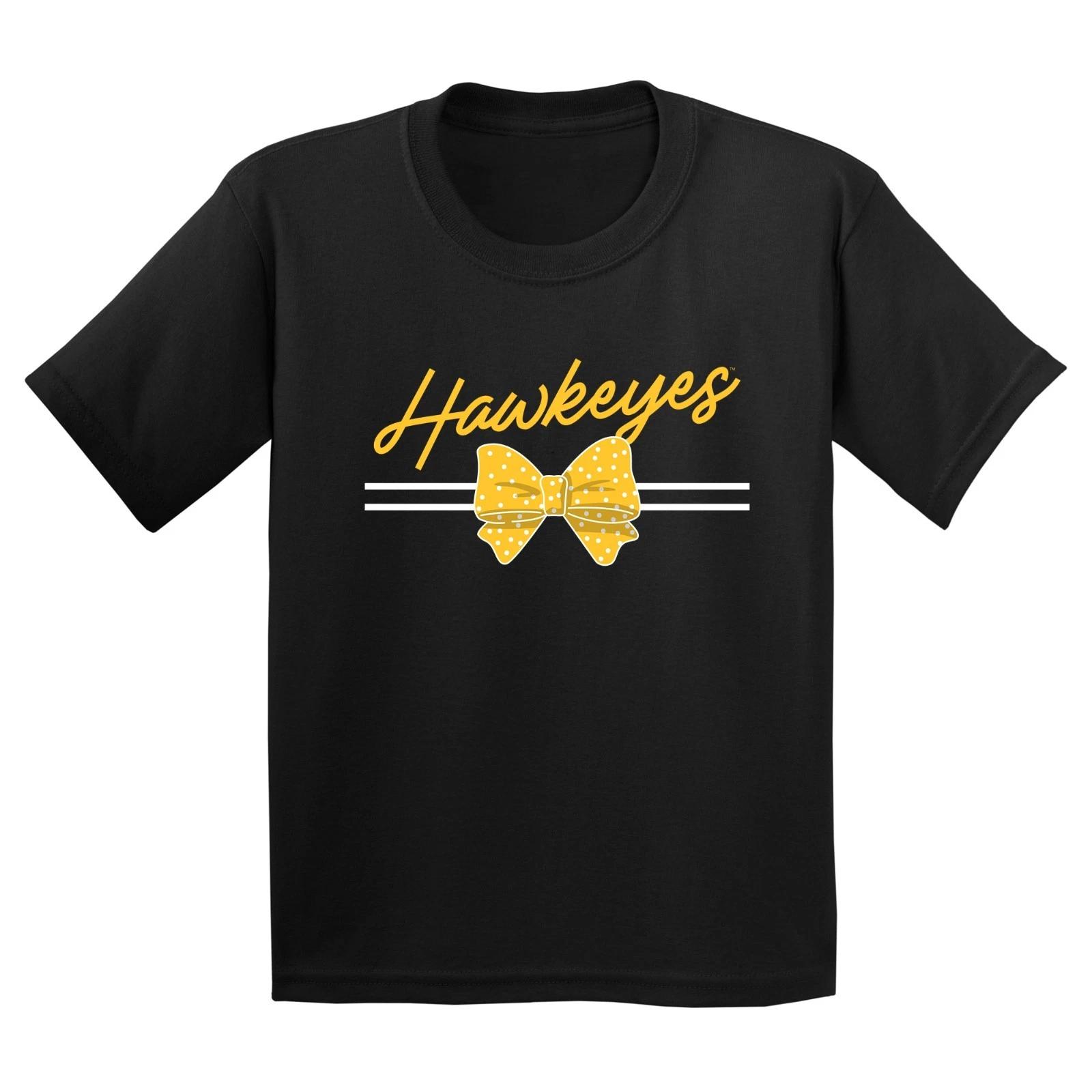 Iowa Bow Script Youth T-Shirt - Black 4XL