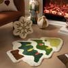 Bath Mat Christmas Tree Bath Rug with Strong Absorbency Slip Resistant Floor Pad Perfectly Keep Floor Dry