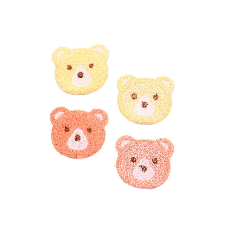 Cartoon Bear Woolen Headdress Patch - Small Embroidered Applique for Clothing