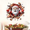 Wall Decal Santa Claus Breaking The Wall Sticker 2D Santa Claus Christmas Decorations Toilet Seat Lid Decals Home Decort