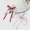 Sweet Ribbon Bowknot Pearls Keychain Charm Fashionable Key Accessory Cuteness Bag Charm Suitable for Keys and Bags