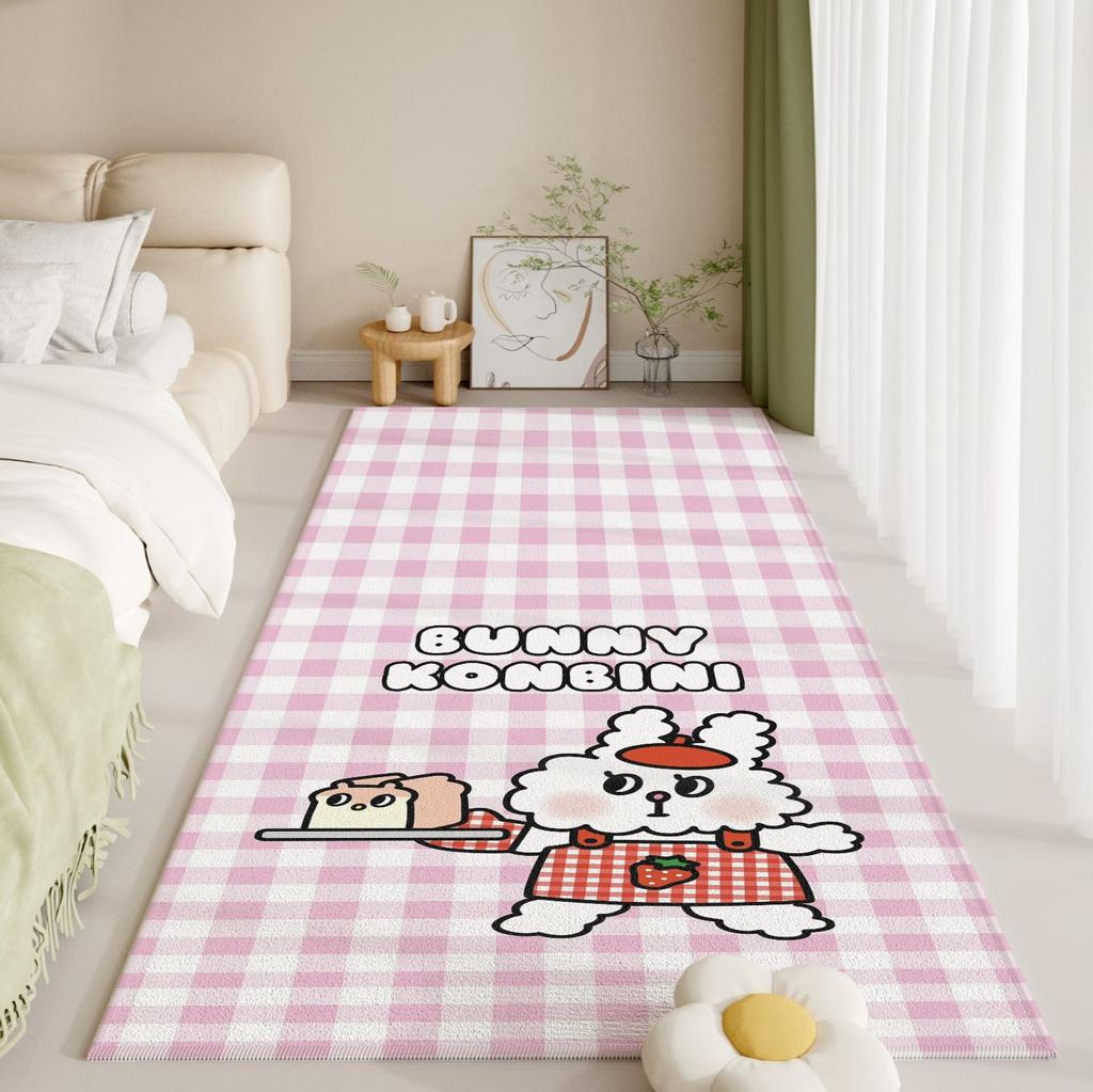 Aesthetic Flannel Carpet - Premium Non-Slip Shedding-Proof Rug for Bedside/Hallway High Traffic - Home Decor