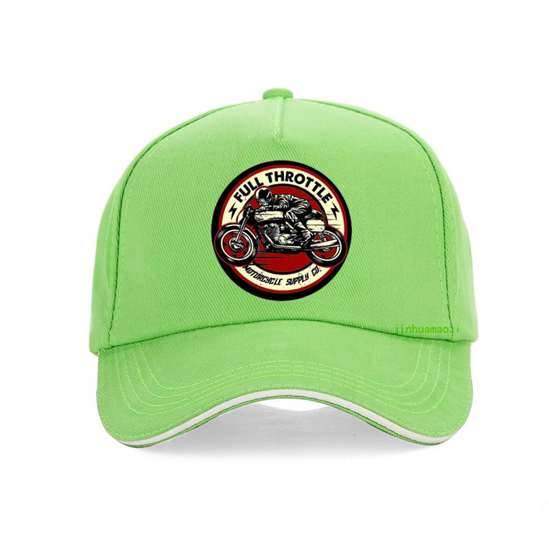 Full Throttle Cafe Racer Rockabilly Baseball Cap  Summer Cotton Dad Hat Casual Brand Adjustable Snapback Hat