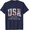 Floral USA 4th of July Patriotic Women 250th Anniversary USA T-Shirt