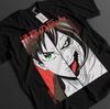 Anime Attack On Titan Eren Yeager Half Graphic Black Tshirt Size S4XL