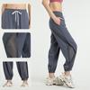 Women's Loose High Waist Quick Dry Pants Mesh Quick Dry Yoga Pants Drawstring Plus Size Fitness Pants