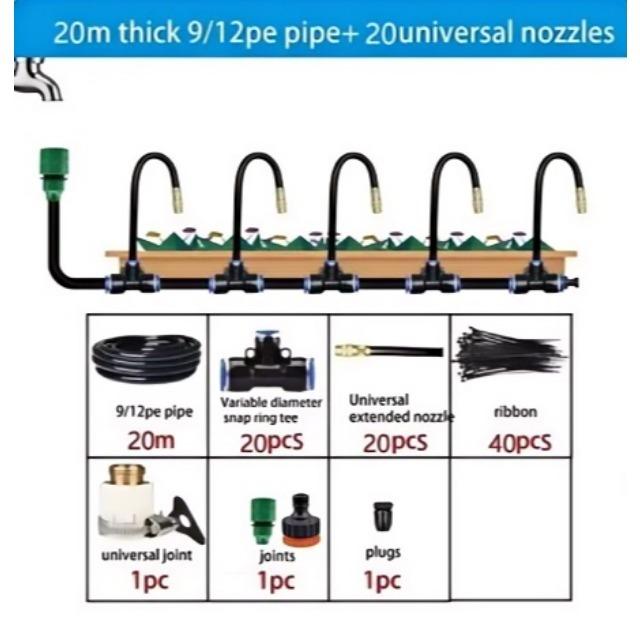 Kit d'arroseur automatique universel à buse rotative en cuivre, arroseur à atomisation pour jardin, balcon, kits d'arrosage