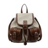 New autumn and winter casual contrasting color large-capacity backpack women's niche retro commuter versatile backpack