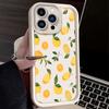 Watercolor Refreshing Lemon Blue Leaves Case for iPhone 17 Air 16 E 15 14 Plus 13 12 Mini 11 Pro Max Silicone Dustproof Cover