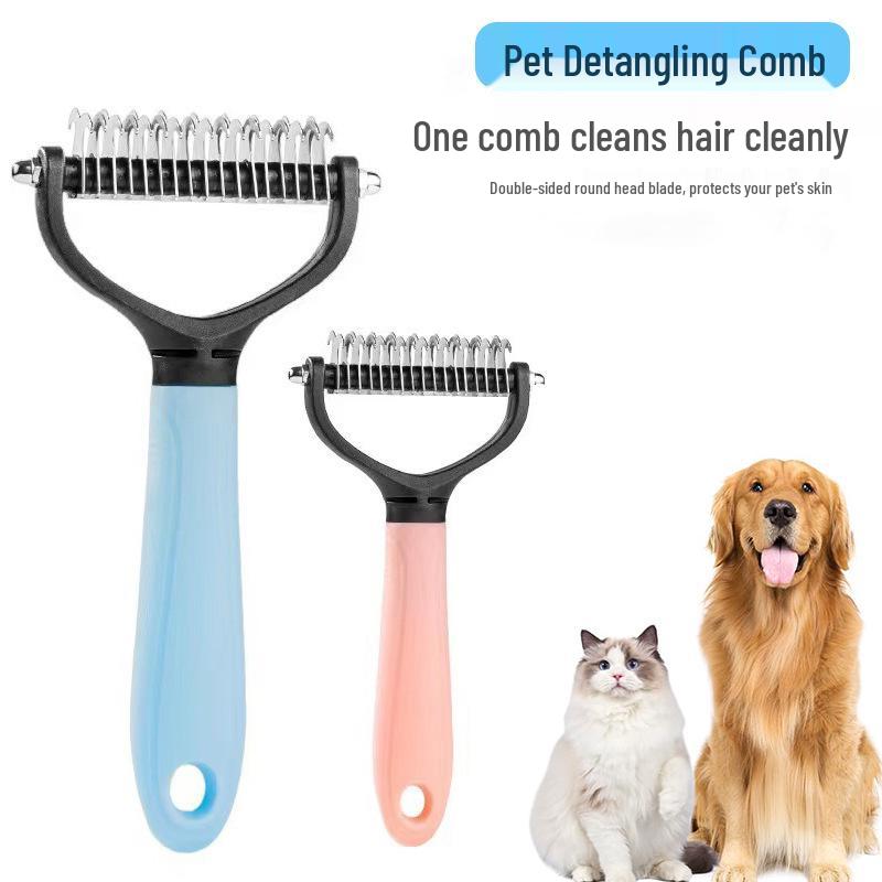 Double-Sided Pet De-Matting Comb for Dogs & Cats - Grooming & Hair Removal Tool