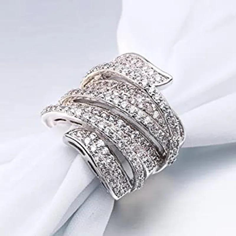 

CAOSHI Luxuriant Exquisite Women Rings Silver Color Sparkling Cubic Zirconia Bridal Wedding Finger Accessories Statement Jewelry 6