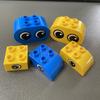 Compatible With Large Particle Building Block Accessories Parts Basic Square Print Eye Animal Oval 4 Hole Slope