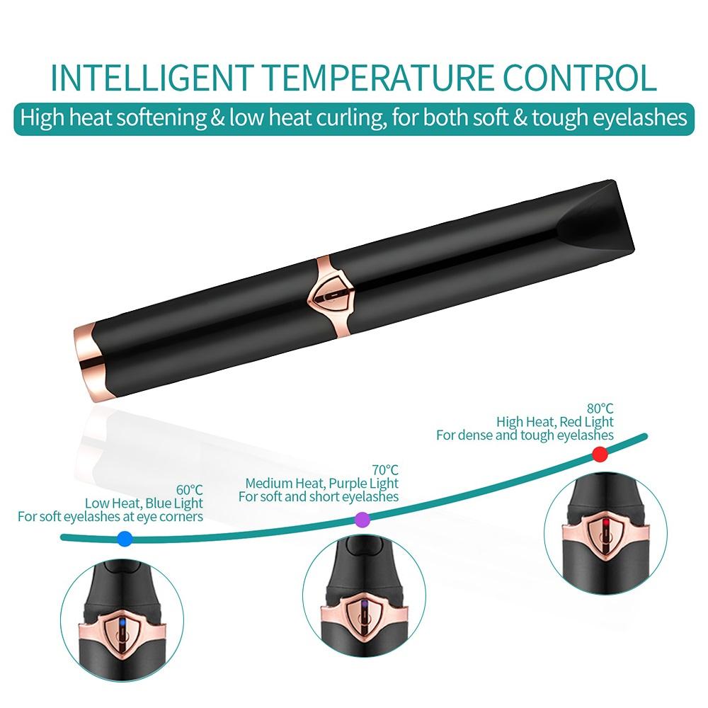 Mini USB Riscaldamento Piegaciglia Ciglia Veloce Curling Pettine Mascara Lunga Durata Piegaciglia Dispositivo Clip Ciglia Penna Snella
