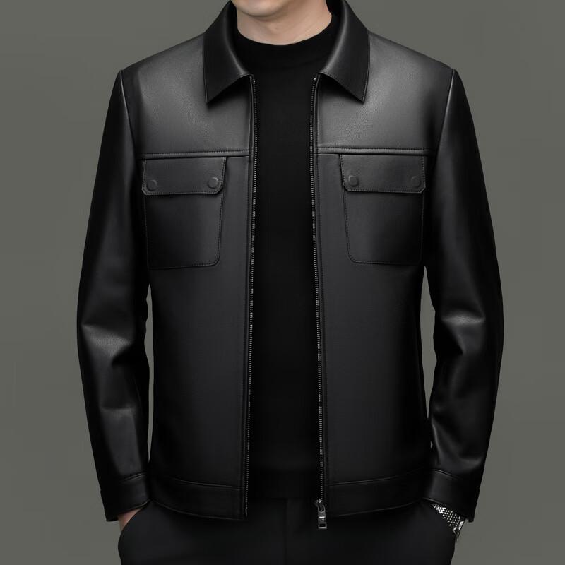 

YTMMRHT25001 Мужская деловая повседневная кожаная куртка с лацканами 5XL