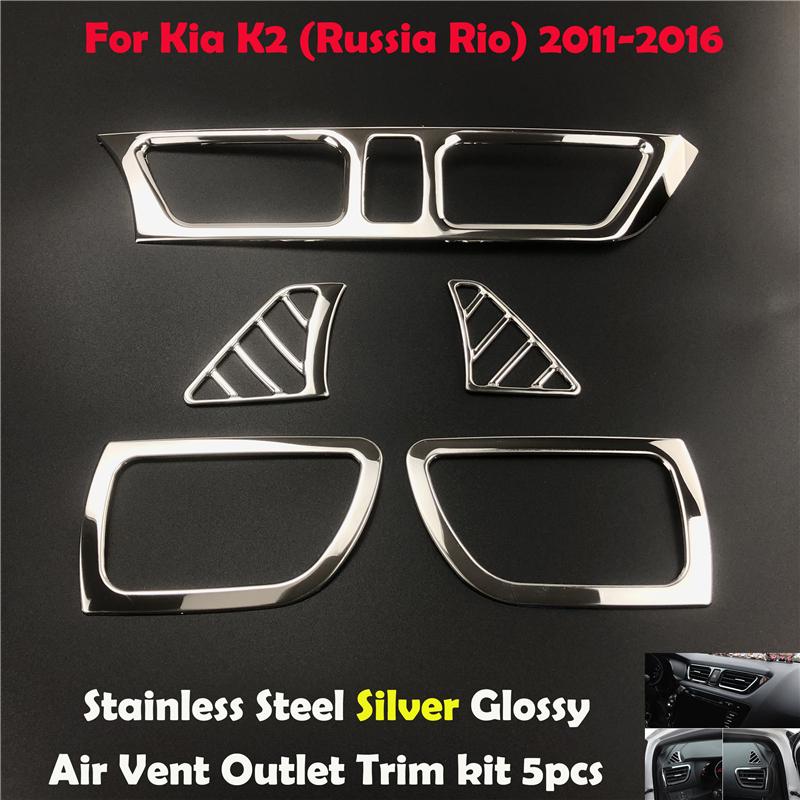 For Kia K2 Rio 2011-16 Car-styling Interior Center Dashboard Outlet Widow Lift Door Handle Gear Shifter Turn Light Trim Sticker