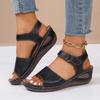 Fashion 2025 Summer White Wedge Sandals Women Lightweight Hook Loop Platform Sandles Woman Thick Sole Non Slip Beach Sandalias Mujer