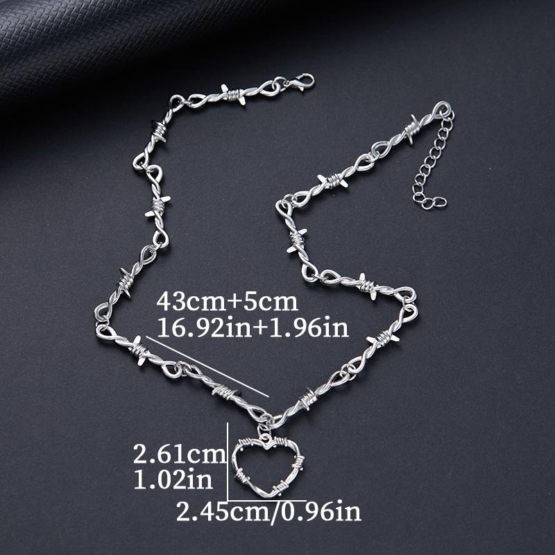 Xiaomi Small Wire Brambles Iron Heart Choker Necklace for Women Hip-hop Gothic Punk Style Barbed Wire Little Thorns Chain Choker Gifts