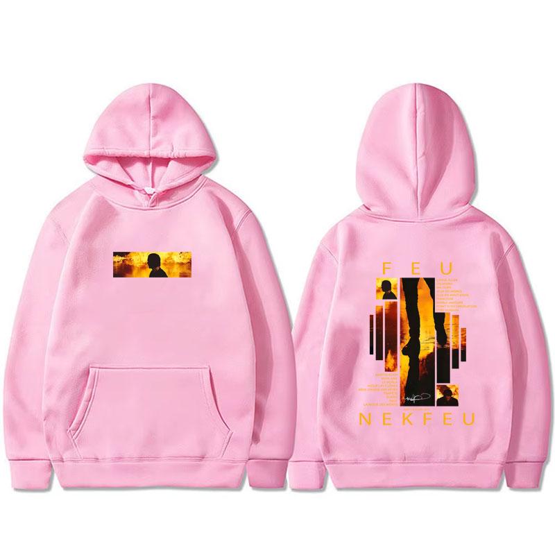 French Rapper Nekfeu Feu Graphic Hoodie Men Women Hip Hop Fashion Pop Music Pullover Man Casual Vintage Fleece Hooded Sweatshirt
