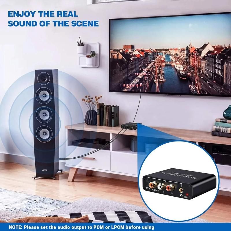 4K ARC Audio Extractor DAC Converter HDMI-compatible ARC SPDIF/Optical Coaxial To SPDIF Coaxial Stereo 3.5mm L/R Jack for TV