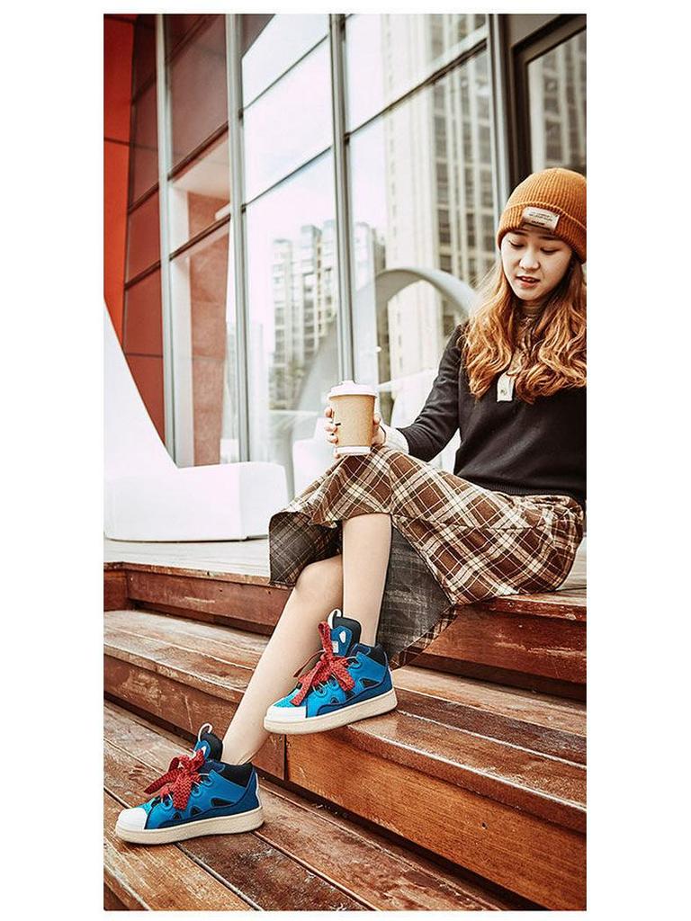 2025 Vinter Trendiga Högtoppade Skate-skor för Herrar och Damer med Leopardmönster: Mångsidig retro hiphop-stil med höjdökning